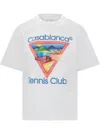 Casablanca Crew Neck Graphic Print Short Sleeves Top In White