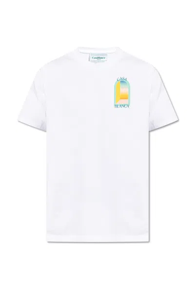 Casablanca Printed T-shirt In Bianco