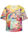 Casablanca Printed Mesh Cropped T-shirt In Multicolor