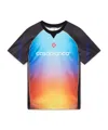 Casablanca Mesh Gradient Football T-shirt With Contrast Piping In Multicolor