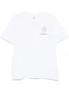 Casablanca White Crewneck T-shirt With Logo Detail On The Front And Maxi Logo Print On The Rear In White