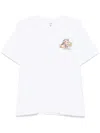 Casablanca White Crewneck T-shirt With Logo Detail On The Front And Maxi Logo Print On The Rear In Cotton Man In White