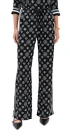 Casablanca Printed Trousers Silk Satin Monogram In Black