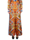 Casablanca Staircase Print Elastic Waist High-waisted Pants In Escalier Infini