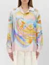 Casablanca Surf Print Long-sleeve Silk Blouse