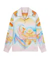 Casablanca Surf Print Long-sleeve Silk Blouse