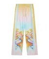 Casablanca Printed Silk Wide-leg Drawstring Trousers In Nude