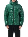Casablanca Quilted Down-feather Jacket With Glossy Finish In Green