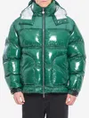 Casablanca Quilted Down-feather Jacket With Glossy Finish In Green
