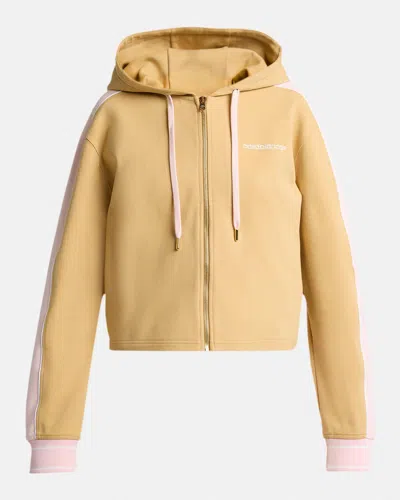 Casablanca Punto Crop Hooded Zip Jacket In Brown
