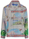 Casablanca Pure Silk Shirt With Graphic Print In Multicolor