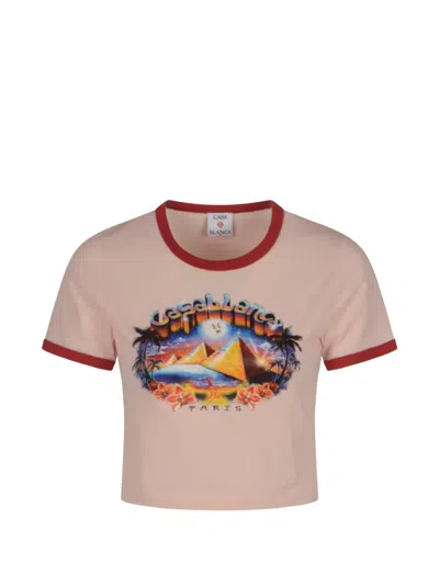 Casablanca Pyramid Tourism Graphic-print T-shirt In Neutral