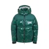 Casablanca Quilted Down-feather Jacket With Glossy Finish In Green
