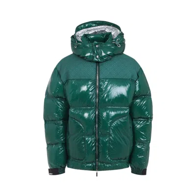 Casablanca Quilted Down-feather Jacket With Glossy Finish In Green