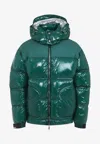 Casablanca Quilted Down-feather Jacket With Glossy Finish In Green