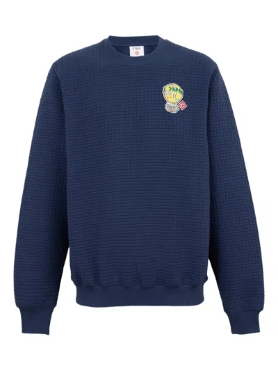 Casablanca Quilted Mascot Sweatshirt In Blue