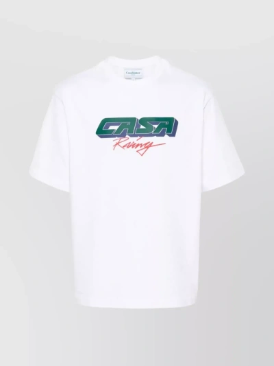 Casablanca Casa Racing Logo Cotton T-shirt In White