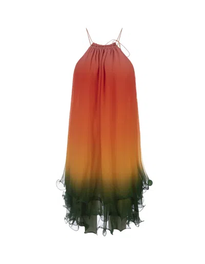 Casablanca Rainbow Gradient Cocktail Dress In Multicolour