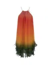 CASABLANCA RAINBOW GRADIENT COCKTAIL DRESS