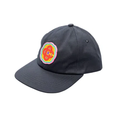Pre-owned Casablanca Rainbow Monogram Embroidered Cap In Navy