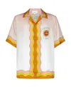Casablanca Rainbow Monogram Silk Shirt In Multicolor