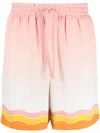 Casablanca Gradient-effect Drawstring Silk Shorts In Pink