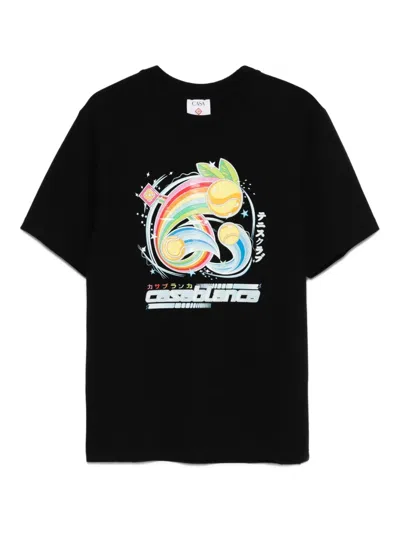 Casablanca Rainbow-print T-shirt In Black