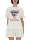 Casablanca Crew Neck Graphic Print Short Sleeves Top In White
