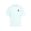 Casablanca Green T-shirt With Crewneck And Logo On The Front And Maxi Logo On The Back In Blue