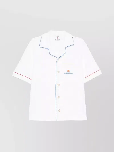 Casablanca Relaxed Fit Shirt With Pocket And Piping In White