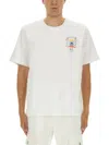 Casablanca T-shirt Girocollo Con Logo Sul Fronte In Cotone Bianca Uomo