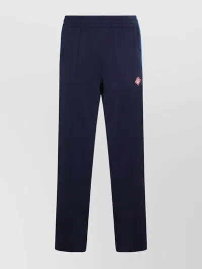 Casablanca Relaxed Fit Trousers With Sporty Accents In Blue