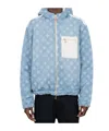 Casablanca Reversible Hooded Denim Jacket In Blue