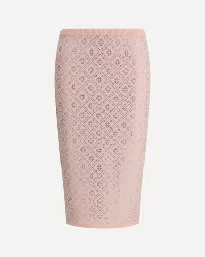 Casablanca Rhinestone Midi Skirt In Pink
