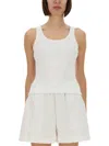 Casablanca Ribbed Logo-plaque Tank Top In White