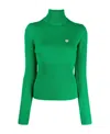 Casablanca Ribbed High-neck Jumper In Green