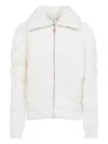 Casablanca White Merino Wool Ribbed Padded Jacket In White