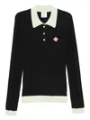 Casablanca Cotton Polo Shirt With Contrasting Collar In Black