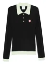 Casablanca Cotton Polo Shirt With Contrasting Collar In Black