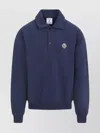 Casablanca Ribbed Neckline Sweatshirt With Cuffs And Hem In Blue
