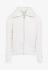 Casablanca White Merino Wool Ribbed Padded Jacket In White