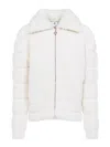 Casablanca Chunky Ribbed Knitted Jacket With Padded Detailing In White