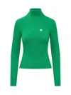 Casablanca Ribbed High-neck Jumper In Green