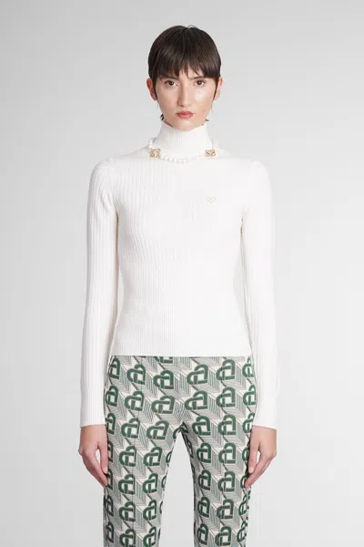 Casablanca Ribbed Sweater In White