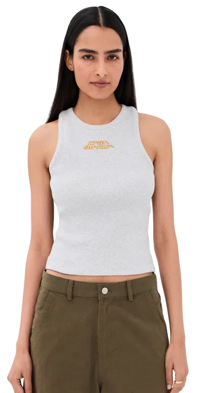 Casablanca Ribbed-knit Logo-print Tank Top In White