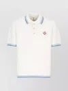 Casablanca White Shirt With Classic Collar And Chest Logo Patch In Cotton Man In White