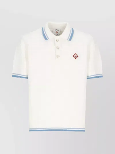 CASABLANCA RIBBED TRIM POLO SHIRT