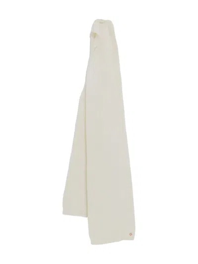 Casablanca Ribbed Wool Scarf In White