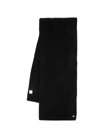 Casablanca Ribbed Wool Scarf In Black