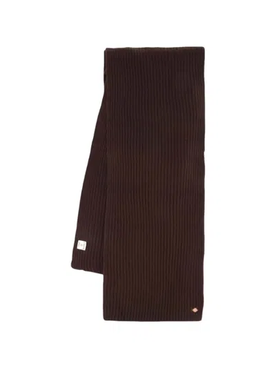 Casablanca Ribbed-knit Wool Scarf In 브라운
